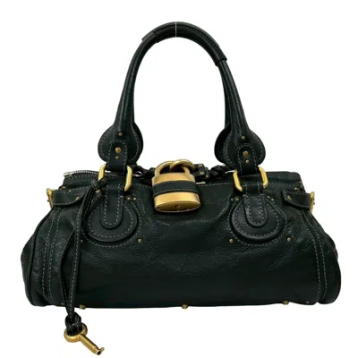 Pre-owned Chloé Black Leather Boston Bag Handbag Shoulder Bag ()