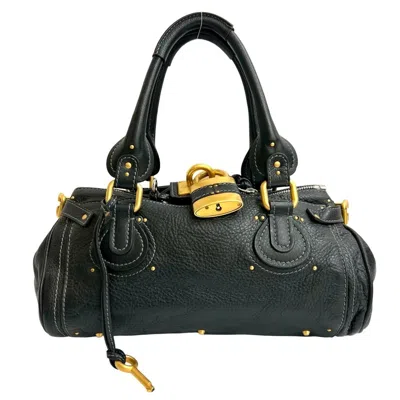 Pre-owned Chloé Black Leather Boston Bag Handbag Tote Bag ()