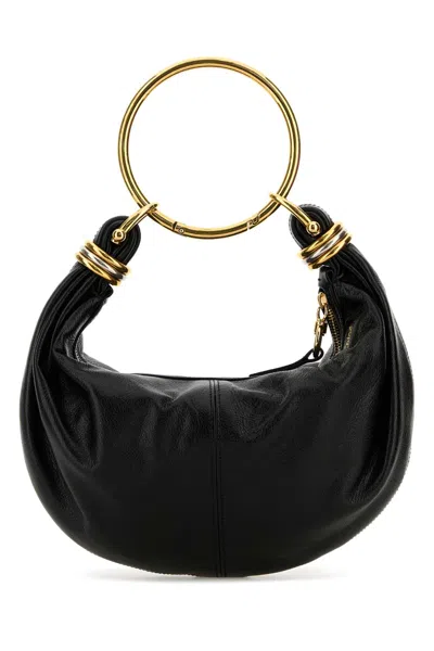 Chloé Chloe Women Black Leather Bracelet Handbag