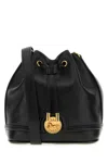 Chloé Black Leather Bucket Bag In Black