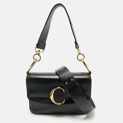 Pre-owned Chloé Black Leather C Top Handle Bag