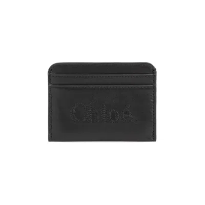 Chloé Black Leather Card Case For Women