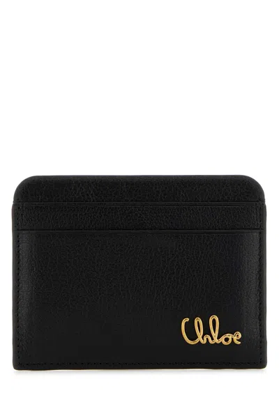 Chloé Black Leather Card Holder