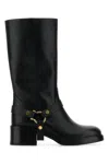 Chloé Black Leather Dakota Boots In Black