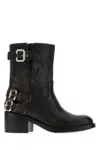 Chloé Dakota Block Heel Buckle Mid-calf Boots In Black