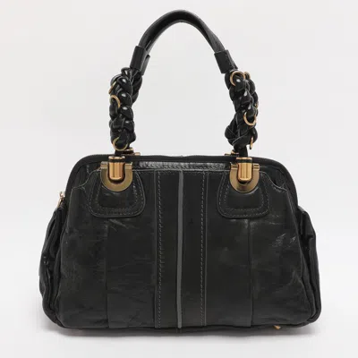 Pre-owned Chloé Black Leather Heloise Satchel