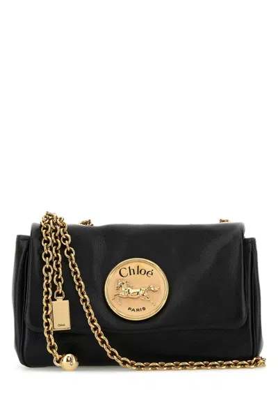 Chloé Black Leather Heritage Shoulder Bag
