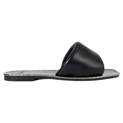 Pre-owned Chloé Chloe Black Leather Idol Slides Sandals Shoes 37