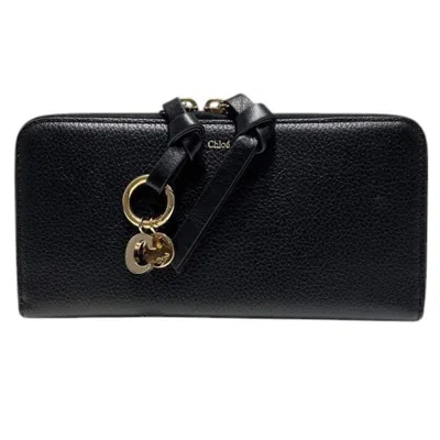 Pre-owned Chloé Black Leather Long Wallet (bi-fold) ()