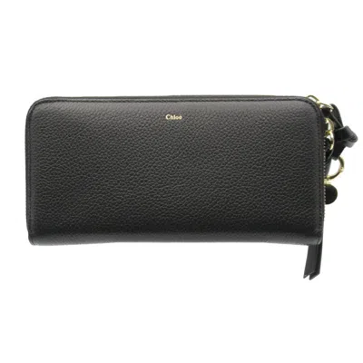 Pre-owned Chloé Black Leather Long Wallet (bi-fold) ()