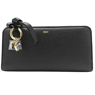Pre-owned Chloé Black Leather Long Wallet (bi-fold) ()