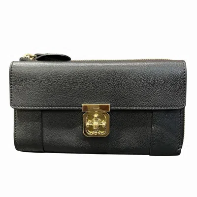 Pre-owned Chloé Black Leather Long Wallet (bi-fold) ()