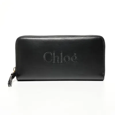 Pre-owned Chloé Black Leather Long Wallet (bi-fold) ()