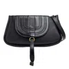 Chloé Chloe Black Leather Marcie Clutch Bag In Black