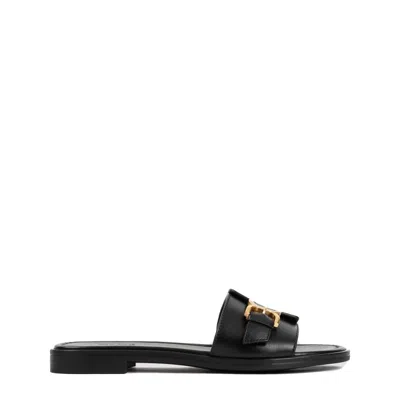 Chloé Black Leather Marcie Flat Sandal
