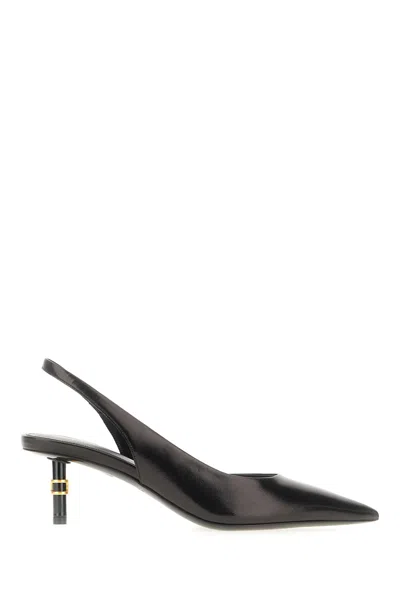 CHLOÉ BLACK LEATHER MARCIE SLINGBACK