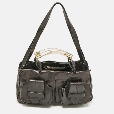 Pre-owned Chloé Black Leather Medium Saskia Satchel