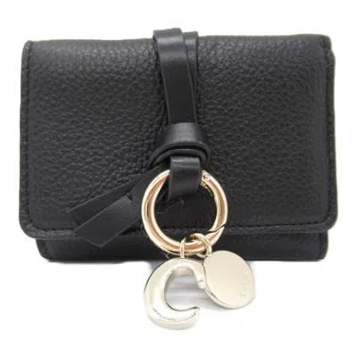 Chloé Black Leather Middle Wallet (tri-fold)