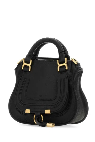 Chloé Black Leather Mini Marcie Handbag In 001