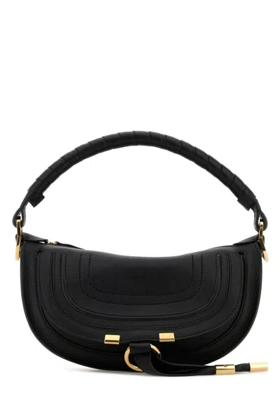 Chloé Black Leather Mini Marcie Shoulder Bag