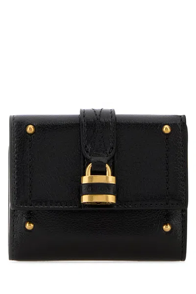 Chloé Black Leather Mini Paddington Wallet