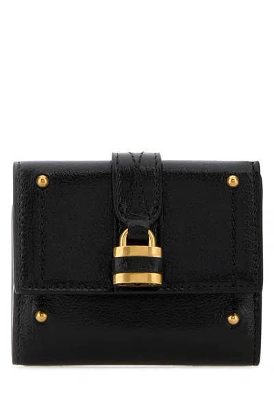 Chloé Chloe Black Leather Mini Paddington Wallet