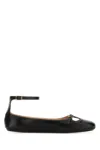 Chloé Leather Ballerina Shoes Featuring Buckle Detail In Black