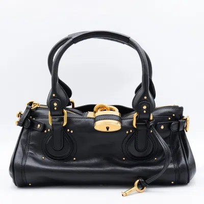 CHLOÉ BLACK LEATHER PADDINGTON SHOULDER BAG