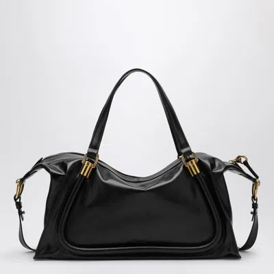 Chloé Black Leather Paraty 24 Shopping Bag