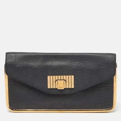 Pre-owned Chloé Black Leather Sally Clutch