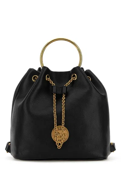 CHLOÉ CHLOÉ BLACK LEATHER SMALL BRACELET BACKPACK