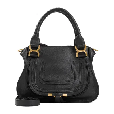 Chloé Black Leather Small Marcie Handbag