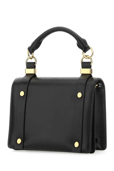 Chloé Black Leather Small Ora Handbag In 001