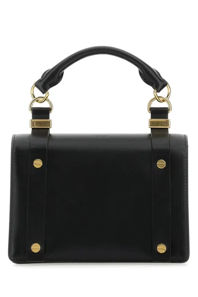 Chloé Black Leather Small Ora Handbag In 001