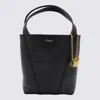 Chloé Black Leather Spin Tote In Black