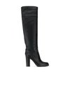 Chloé Black Leather Thick-heeled Boots In Black