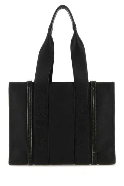 Chloé Black Leather Tote Bag For Women