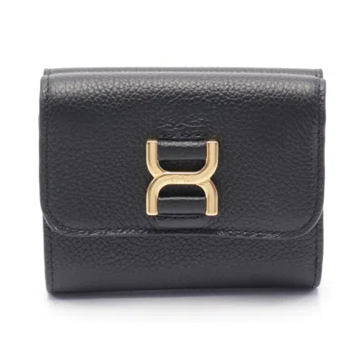 Pre-owned Chloé Black Leather Wallet (tri-fold) ()