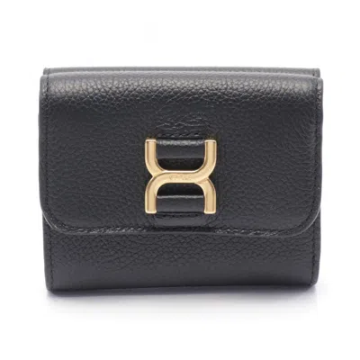 Pre-owned Chloé Black Leather Wallet (tri-fold) ()