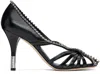 Chloé Leonie Crystal-embellished Leather Pumps In 0zz Black Silver.