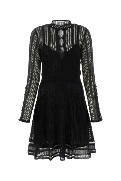 CHLOÉ CHLOÉ BLACK LINEN BLEND MINI DRESS