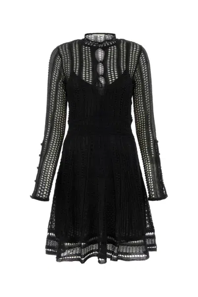 CHLOÉ WOMEN BLACK LINEN BLEND MINI DRESS, M LUXURY DRESSES FOR WOMEN DARVEYS