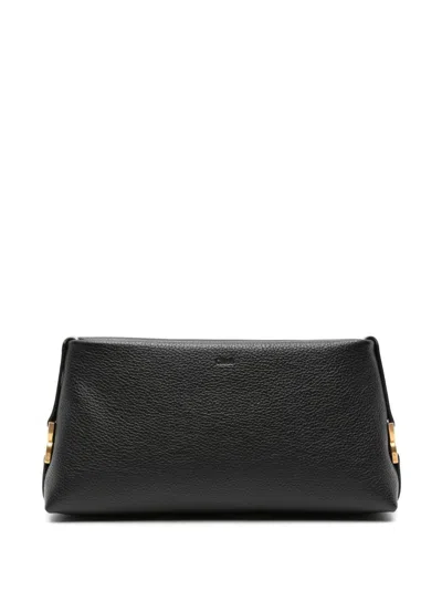 Chloé Black Marcie Leather Clutch Bag