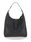 Chloé Marcie Hobo Bag In Grained Leather In Black