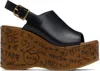 Chloé Maxime Wedge Sandals In 001 Black