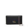 Chloé Leather Clutch With Removable Chain Strap In Black