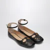 Chloé Misty Lambskin Ballerinas With Buckle In Black