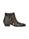 Chloé Women Black Nappa Leather Susanna Ankle Boots In Black