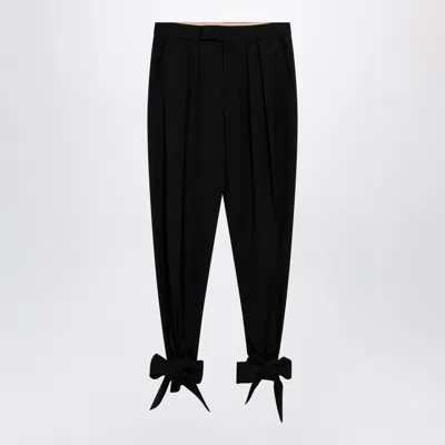 Chloé Black Pleated Fluid Crêpe De Chine Trousers