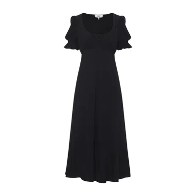 Chloé Long Dress With Button Detail And Empire Waistline In Black